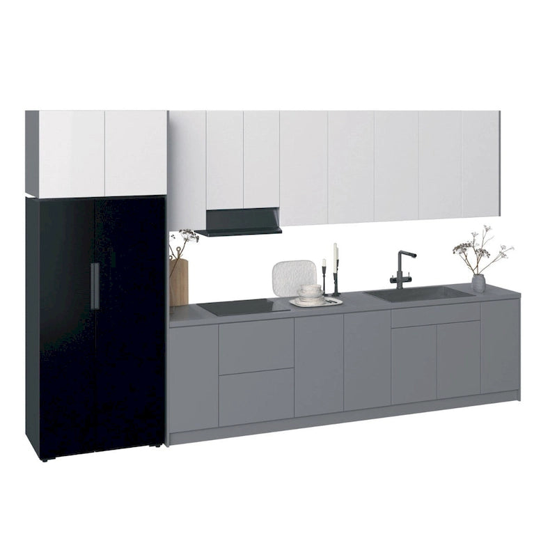Keuken Timeless Collection, grijs-wit glanzend, onderkast, breedte 13Ft - 157x24