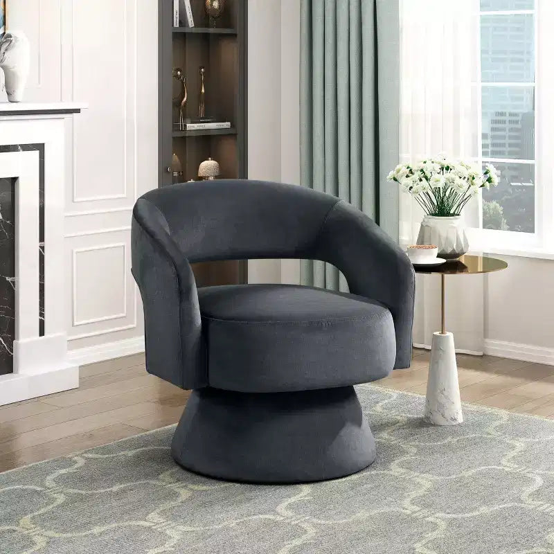 GDFStudio Hudson moderne luxe draaifauteuil met fluwelen bekleding