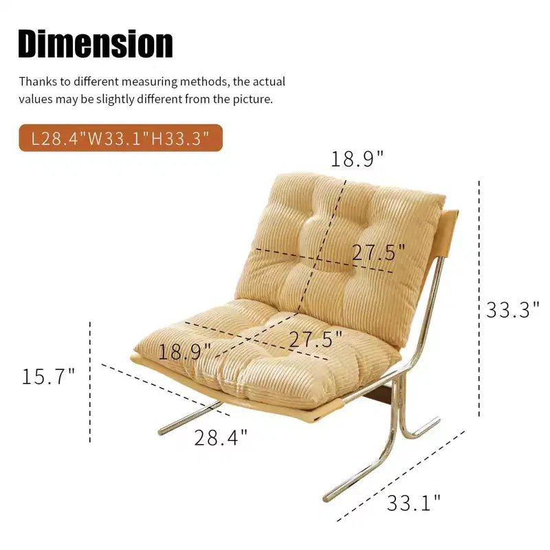 Fauteuil d'appoint moderne grand format pour salon et bureau à domicile - structure en métal chromé