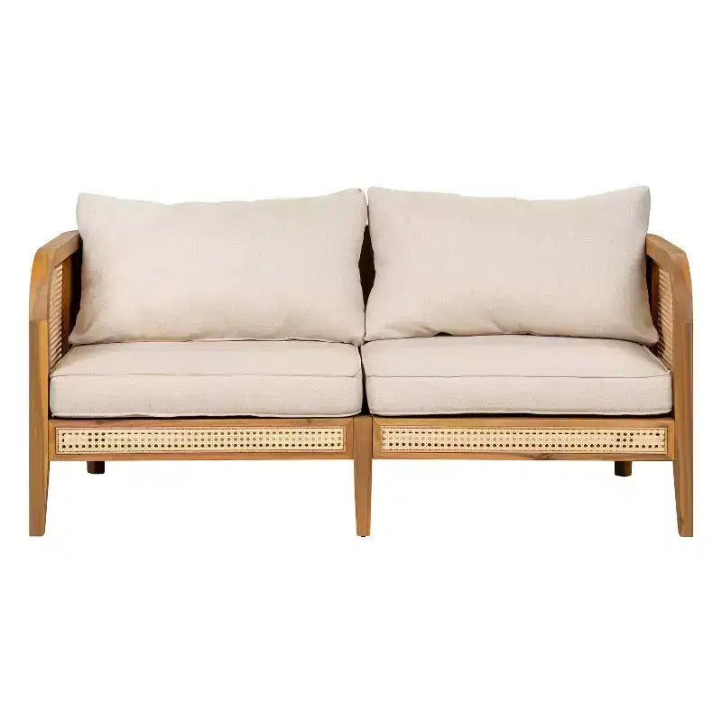 Christopher Knight Home Maciej 3-teiliges rustikales Outdoor-Sitzset aus Akazienholz und Rattan