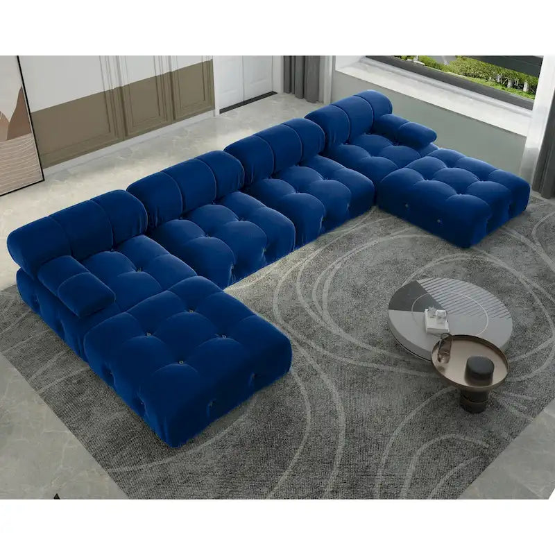 Canapé modulaire convertible de 138, canapé minimaliste en velours en U