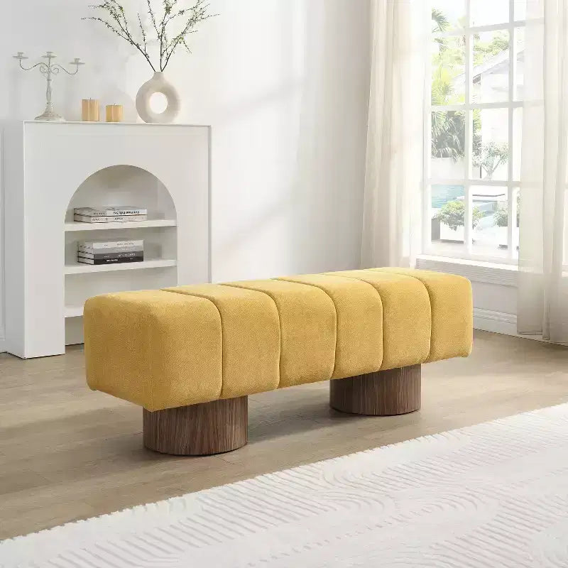 Banc de salle à manger contemporain multifonctionnel en chenille rembourrée Christopher Knight Home Gale 50