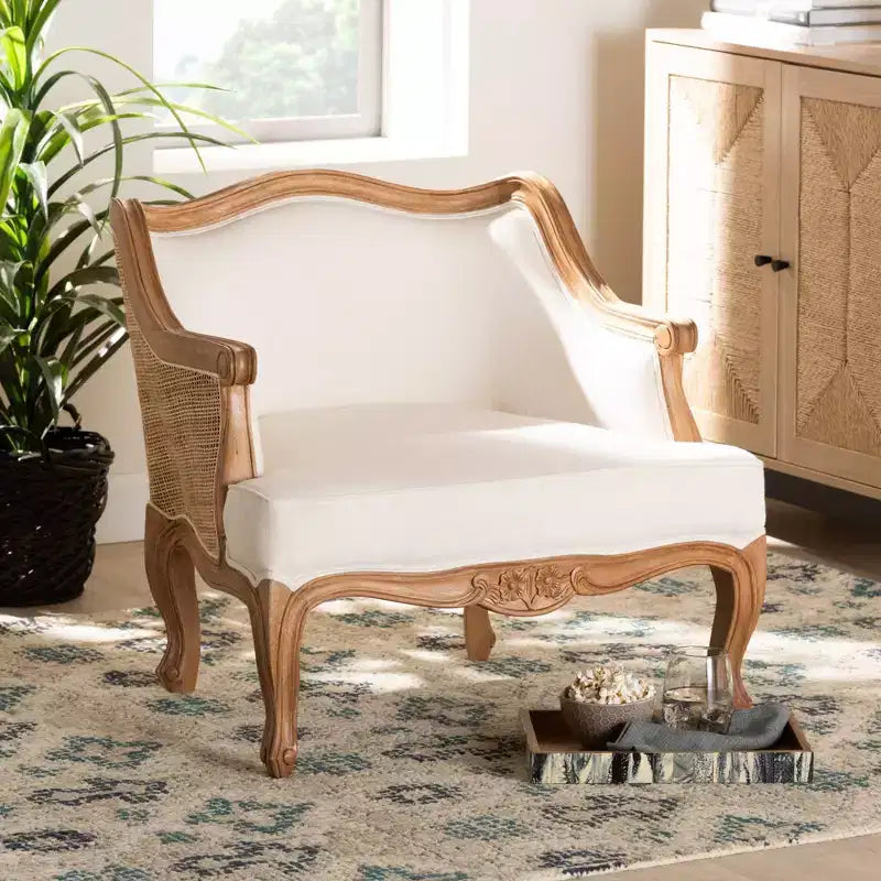 Fauteuil d’appoint bali & pari Sylvestra : assise basse, bois de Bayur, rembourrage en mousse, aucun montage requis