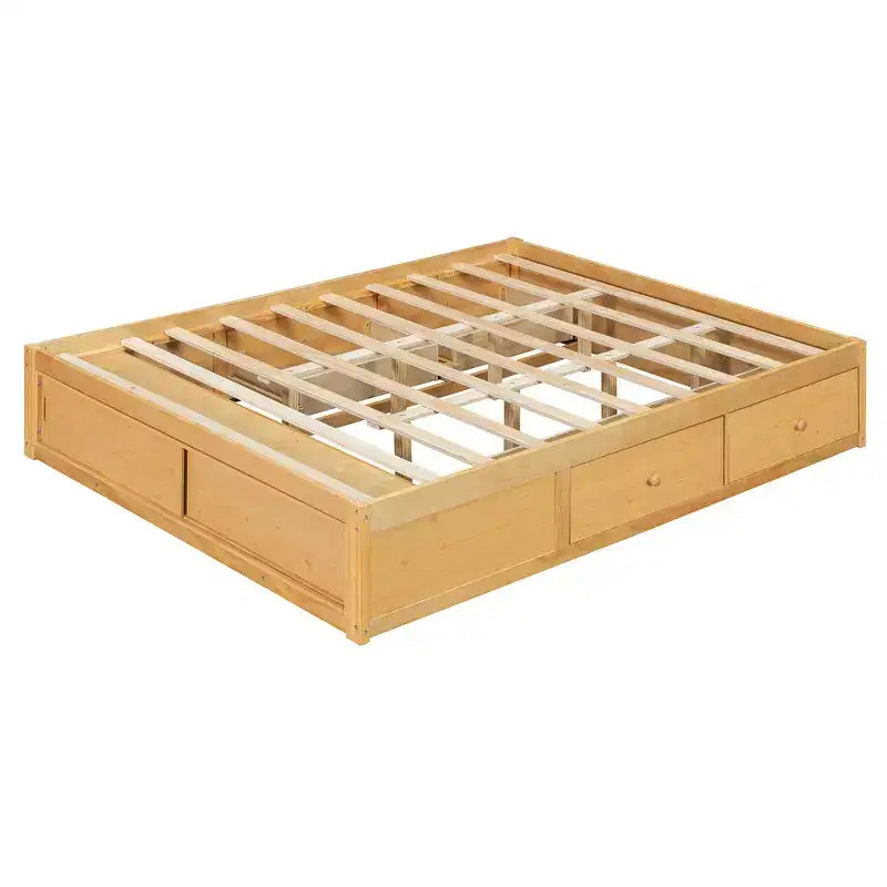 Struttura letto contenitore Whisen Queen con 4 cassetti e vano contenitore nella pediera