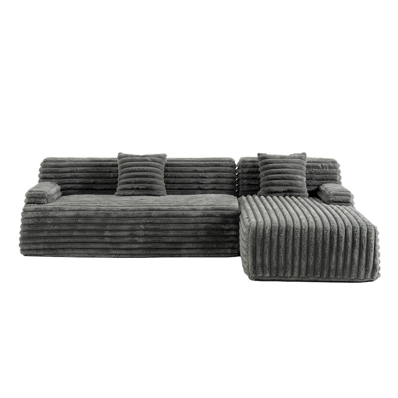 Cloud-Ecksofa, modernes Polstersofa mit 2 Zierkissen, frei kombinierbares Sofa, modulares Ecksofa in L-Form