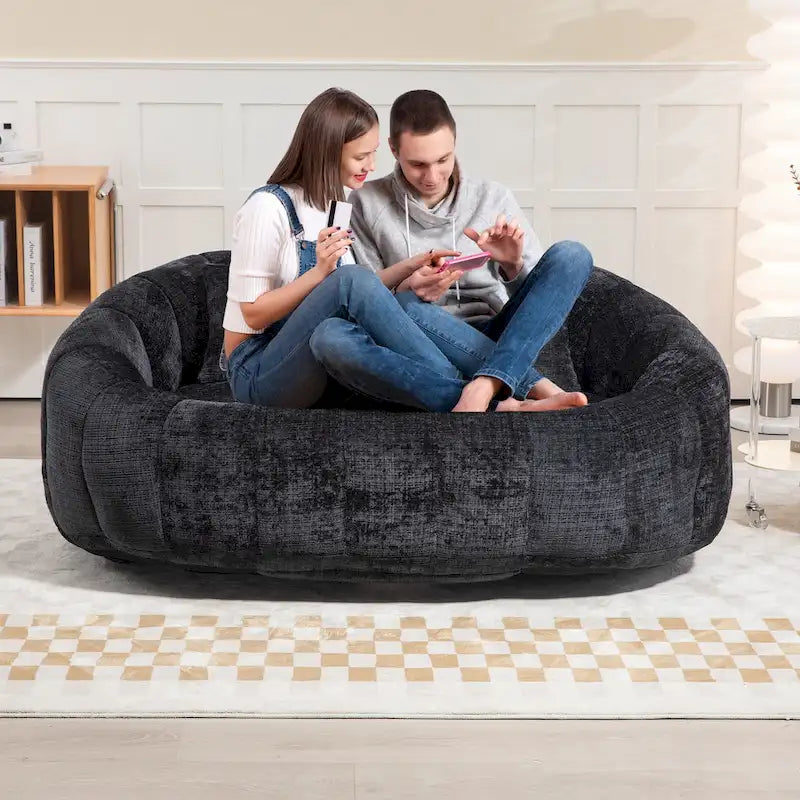 GDFStudio - Divano relax a 2 posti Laurel in ciniglia con schiuma ad alta densità e comfort extra