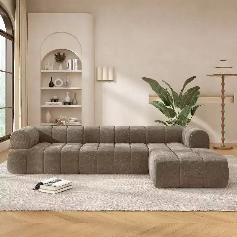 Christopher Knight Home Keri 122 modernes Ecksofa in L-Form aus hochdichtem Schaumstoff mit niedriger Rückenlehne