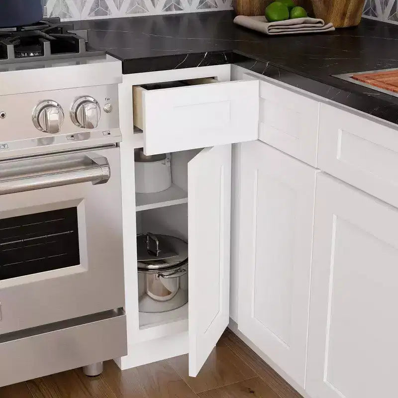 Meuble bas de cuisine CASAINC de 12 po W x 34.5 po H x 24 po P avec 1 tiroir à fermeture amortie, cadre en contreplaqué, façade à recouvrement intégral