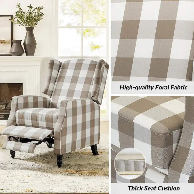 Handmatige relaxfauteuil in mid-century modern-stijl met wingback-ontwerp