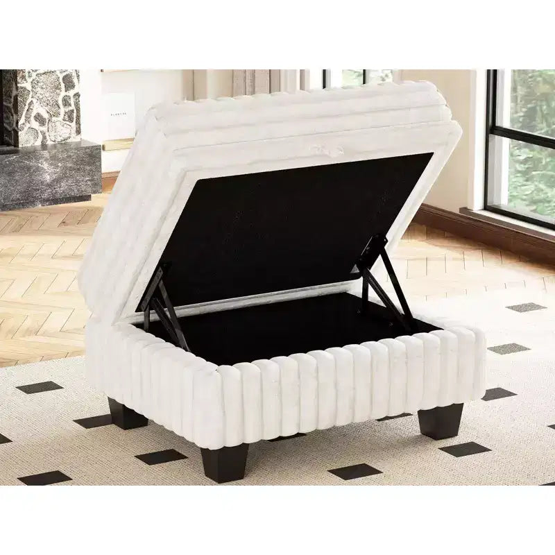 Belffin-Polsterhocker aus Cord mit Stauraum für modulares Ecksofa