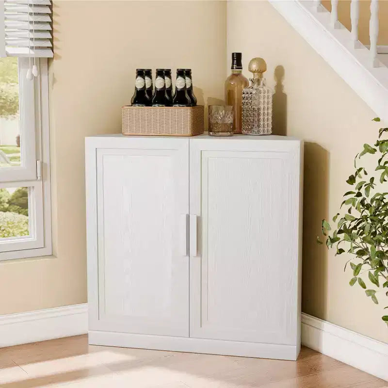 Eckschrank von Dovelina mit verstellbaren Einlegeböden, Sideboard, Anrichte, Weinschrank und Küchenschrank mit Holztüren - 31H x 31W, 36H x 31W