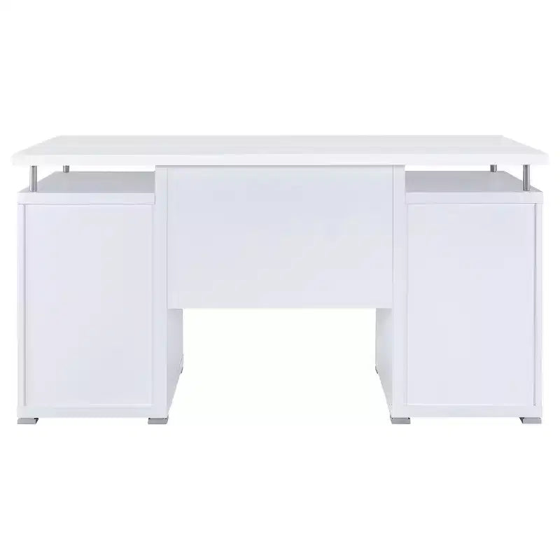 Bureau d’écriture en bois de 55 avec 2 tiroirs, 1 armoire, 1 étagère ouverte et une porte, pour le bureau à domicile ou le coin étude