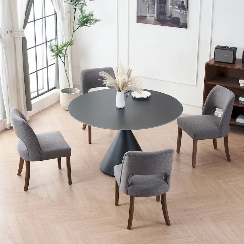 Set van 4 eetkamerstoelen met stoffen bekleding