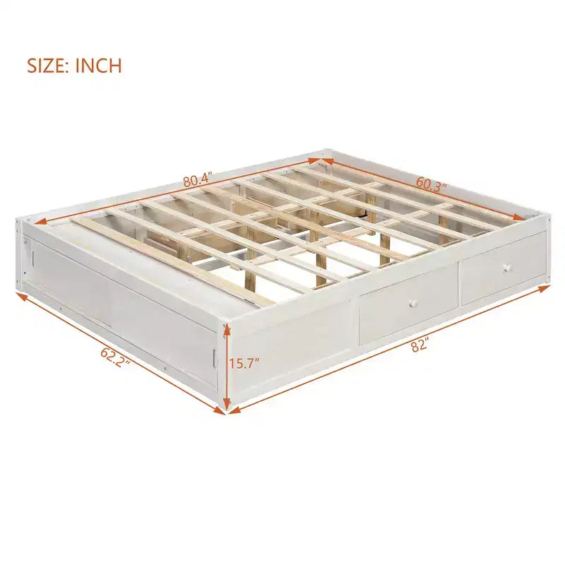 Struttura letto contenitore Whisen Queen con 4 cassetti e vano contenitore nella pediera
