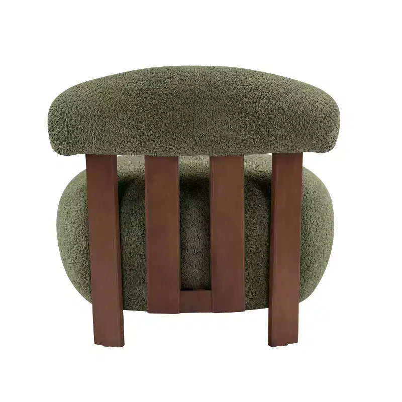 Poltrona d'accento Christopher Knight Home Gareth in legno moderno con rivestimento bouclé