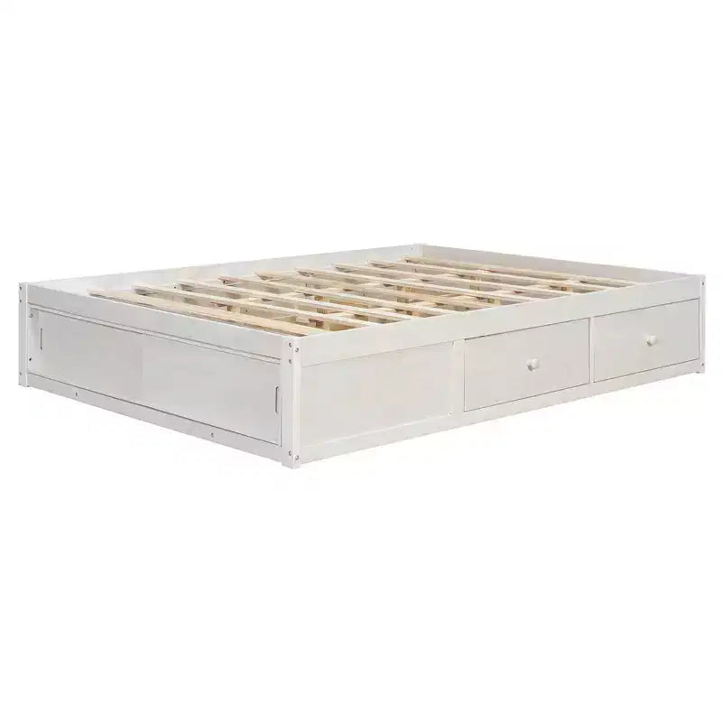 Struttura letto contenitore Whisen Queen con 4 cassetti e vano contenitore nella pediera