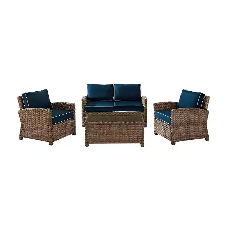 4-teiliges Outdoor-Lounge-Set aus Rattan - Crosley