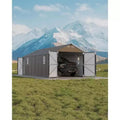 12x25FT volledig gesloten metalen carport met verticaal dak en stalen frame
