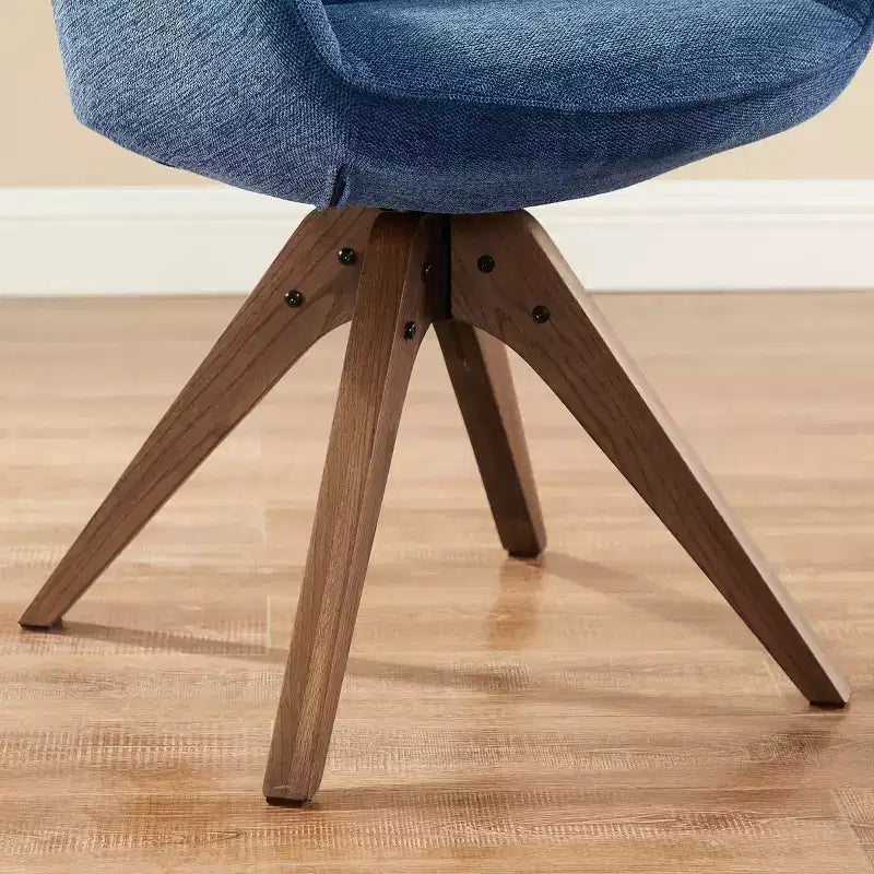 Art Leon comfortabele draaibare fauteuil van stof met poten van massief eikenhout
