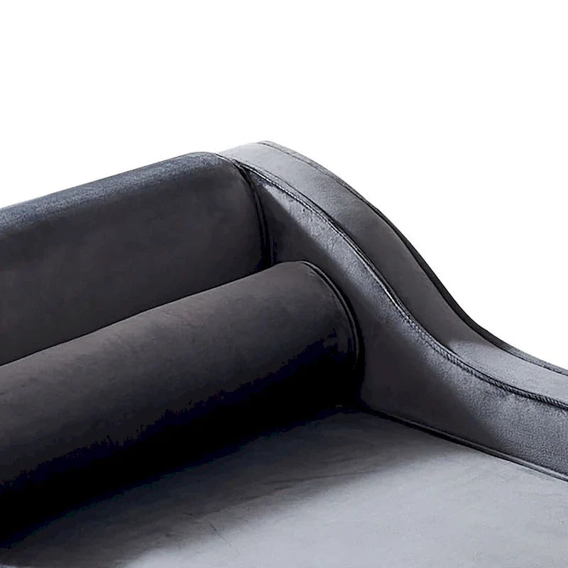Méridienne élégante de style français en velours avec rangement et coussin