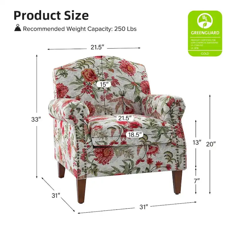 Giampiero fauteuil voor de woonkamer met siernagels, set van 2, van HULALA HOME