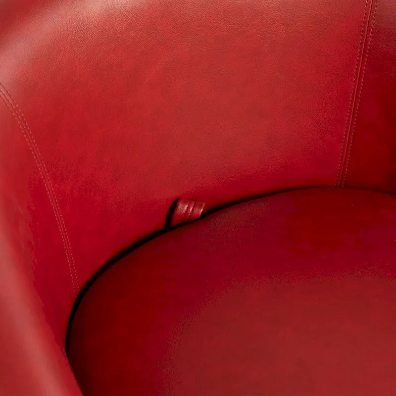 Poltrona girevole a pozzetto imbottita con contenitore, moderna e ideale come seduta laterale per soggiorno, camera da letto, ufficio o angolo lettura - similpelle