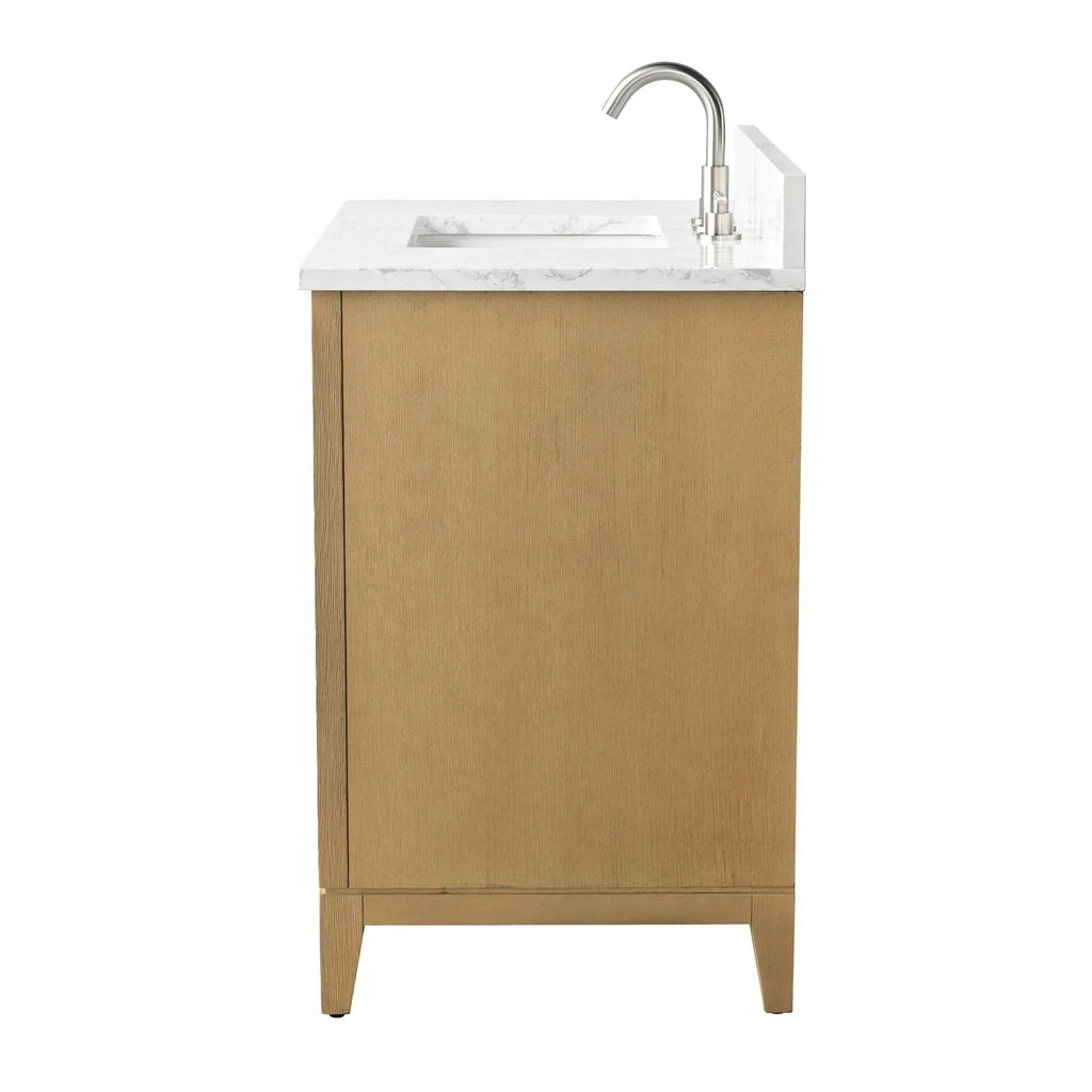 Vanity Art Bathroom Vanity with Ceramic Sink and Engineered Marble Top