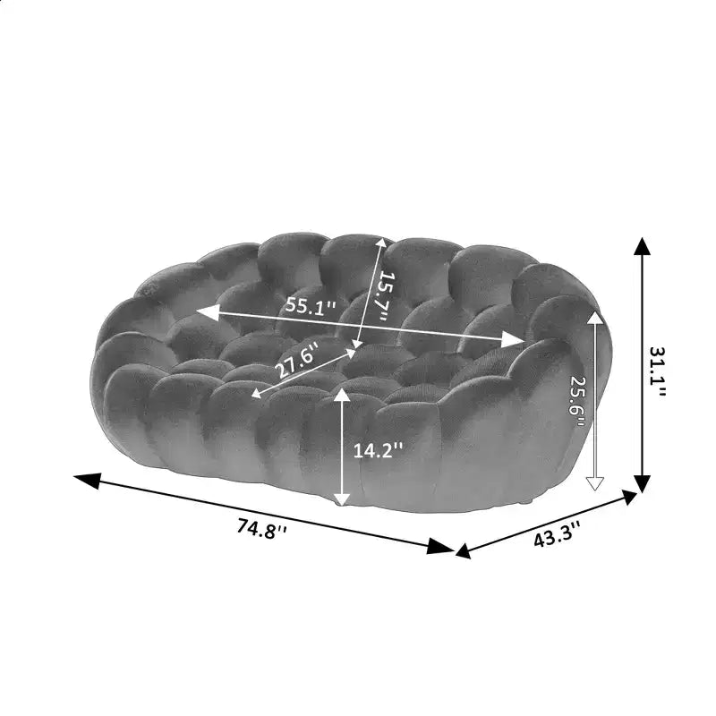Modernes 2-Sitzer-Bubble-Sofa, gepolstert, mit 3D-Textilgewebe für das Wohnzimmer