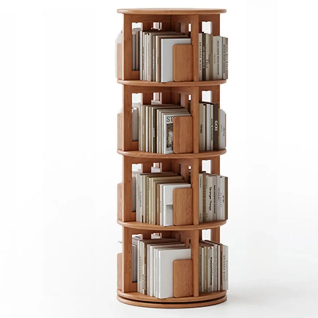 Wooden Vertical Narrow Rotating Bookcase