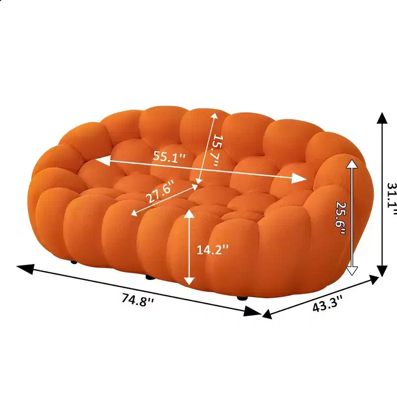 Modernes 2-Sitzer-Bubble-Sofa, gepolstert, mit 3D-Textilgewebe für das Wohnzimmer