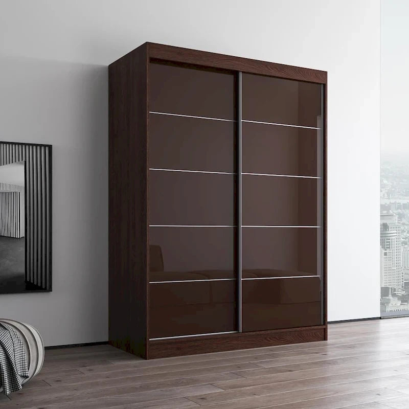 Armoire moderne à 2 portes à fini très brillant Aria