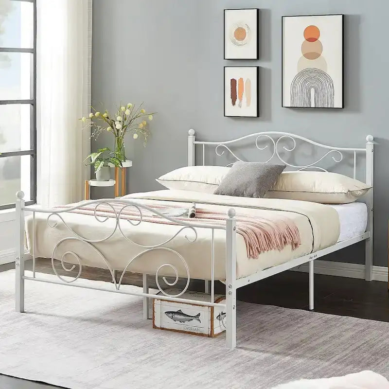 Javlergo Victoria metalen bedframe met hoofdbord en voetbord