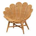 Fauteuil fleuri d’appoint en rotin miel, style bohème Blossom