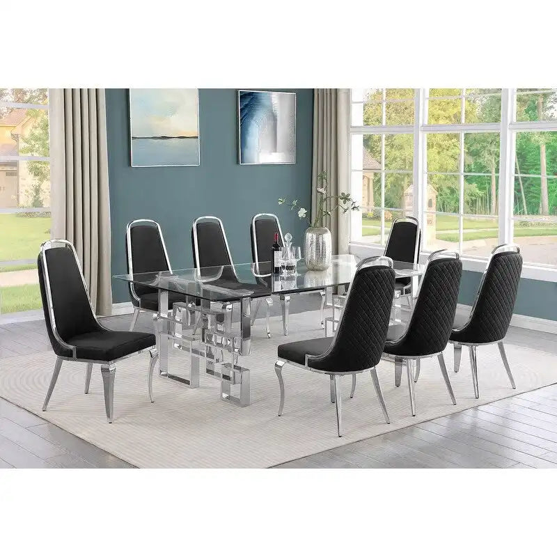 Best Quality Furniture Große Esstischsets mit Glastisch