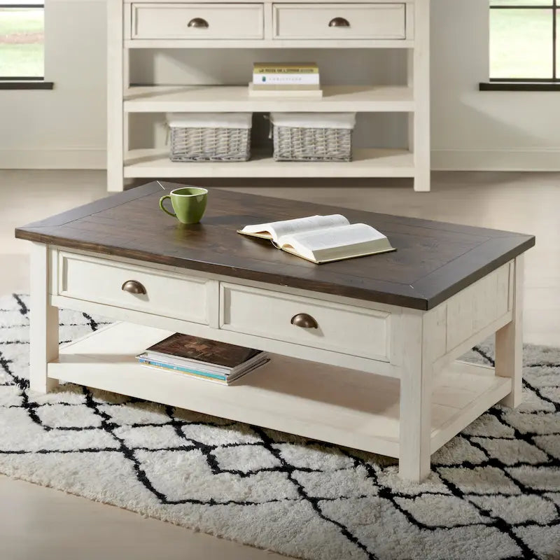 The Gray Barn Downington Couchtisch aus Massivholz mit 2 Schubladen