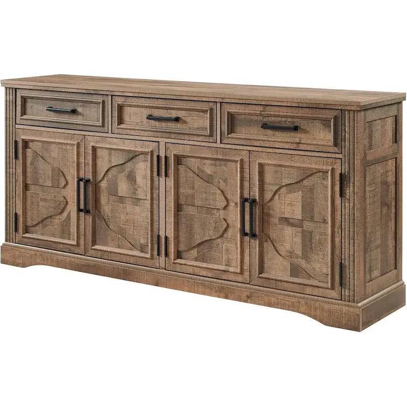 Credenza a buffet in stile rustico, mobile per angolo caffè o bar per vini per sala da pranzo - N/A