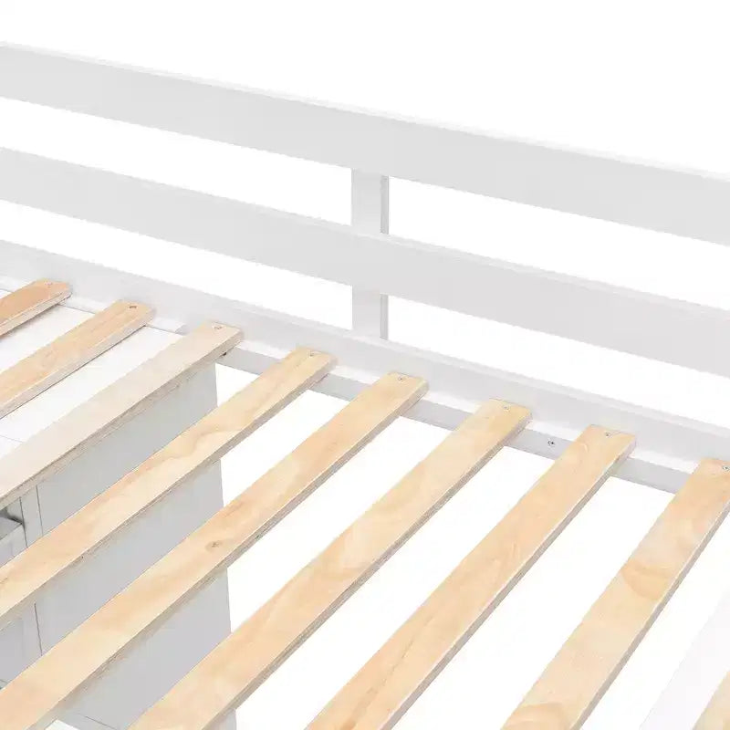 Whisen hoogslaper voor een tweepersoonsbed, kledingroedes, opvouwbare planken en bureaus voor een opgeruimd huis