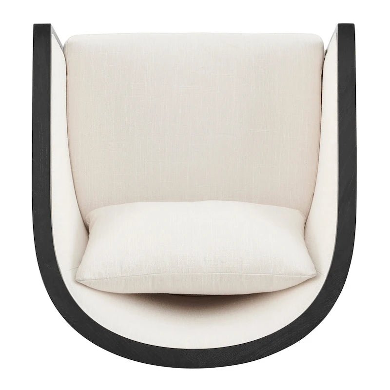 Tillman linnen fauteuil met rotan