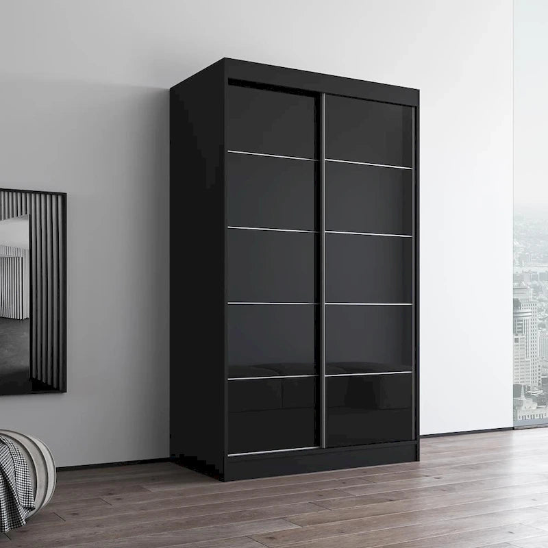 Armoire moderne à 2 portes à fini très brillant Aria