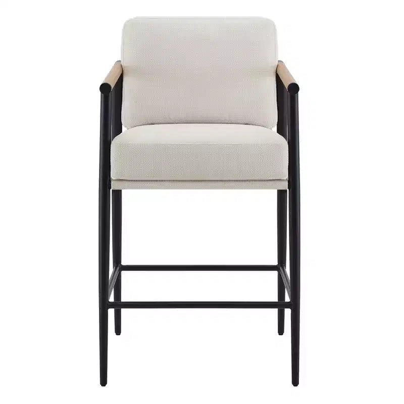 Spruce&Spring Modern Counter Stools with Arm & Metal Frame Set of 2