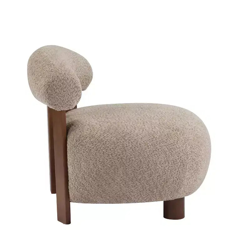 Poltrona d'accento Christopher Knight Home Gareth in legno moderno con rivestimento bouclé