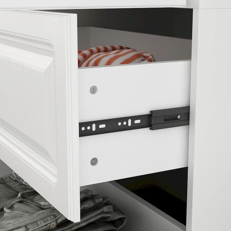 93.9H/74.2H Kleiderschrank, Garderobenschrank mit Kleiderstange, Schubladen und Stauraum