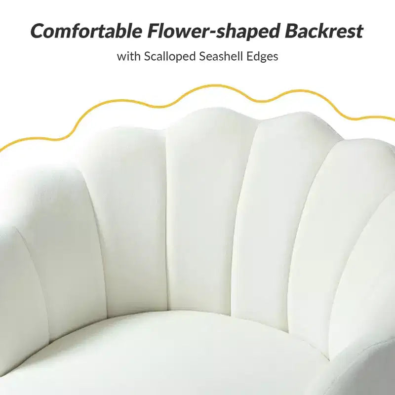 Comfy Barrel Chair with Golden Metal Legs, Living Room Accent Chair