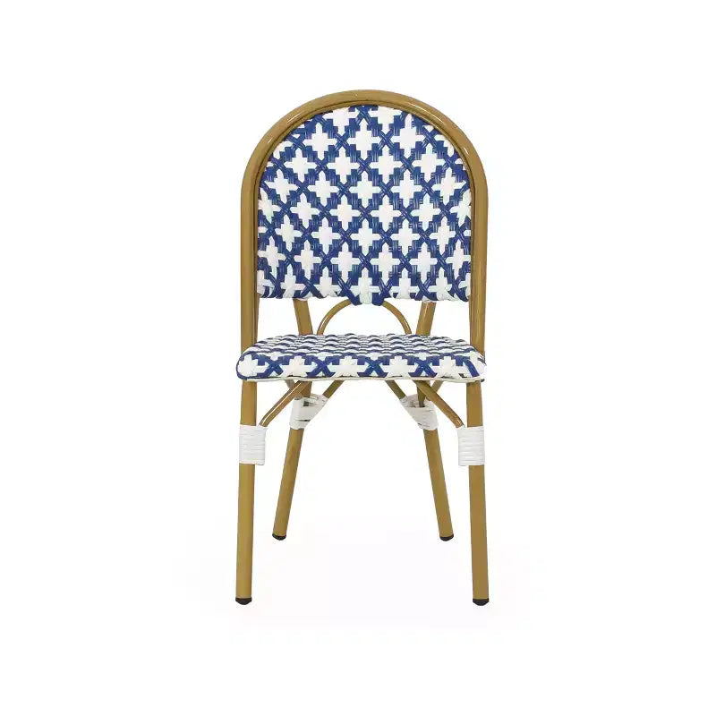 Sedie da bistrot Baron di Christopher Knight Home con rattan intrecciato e struttura in alluminio (set di 4)