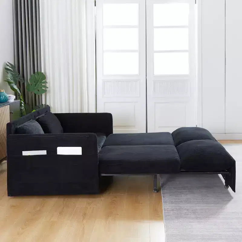 64.5 3-in-1-Schlafsofa aus Cord mit ausziehbarem Bett