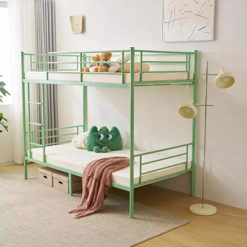 Lit superposé en acier Karl Home, 1 place au-dessus d’une place, avec échelle, pour chambre ou dortoir, enfants et adultes