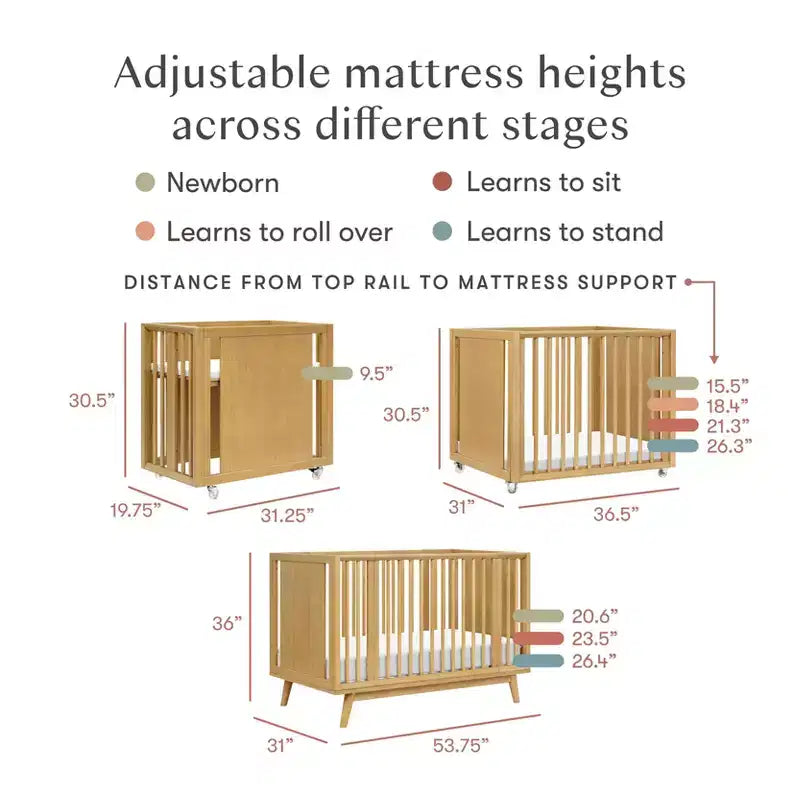 Lettino trasformabile Babyletto Palma 8-in-1 per tutte le fasi, con kit per culla e letto per bambini