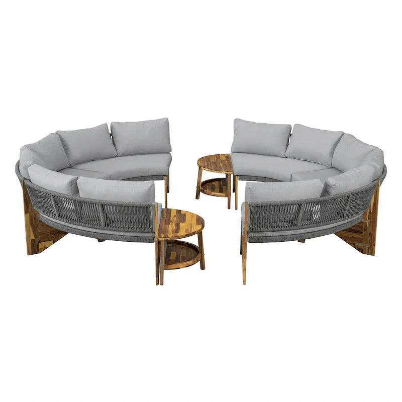 Gartensitzgruppe für 6 Personen mit Polstern und 1Couchtisch