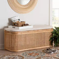 Panca contenitore in rattan naturale bali & pari Ishana Natural/White: imbottitura in poliestere, struttura in compensato, non richiede montaggio