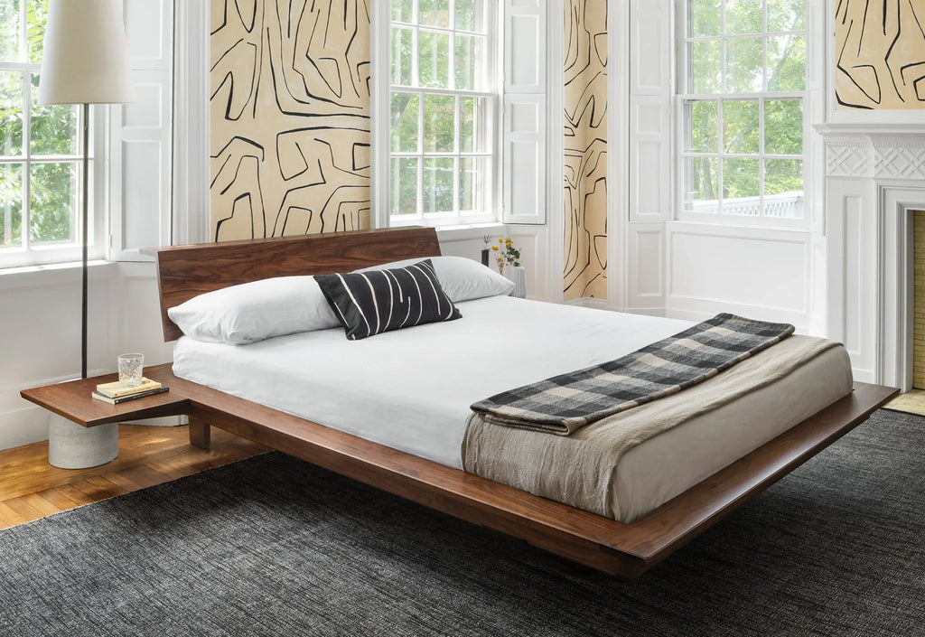 Letto a piattaforma - minimalista fino all'essenziale, elimina ogni pretesa con la sua serie di ampie superfici perimetrali